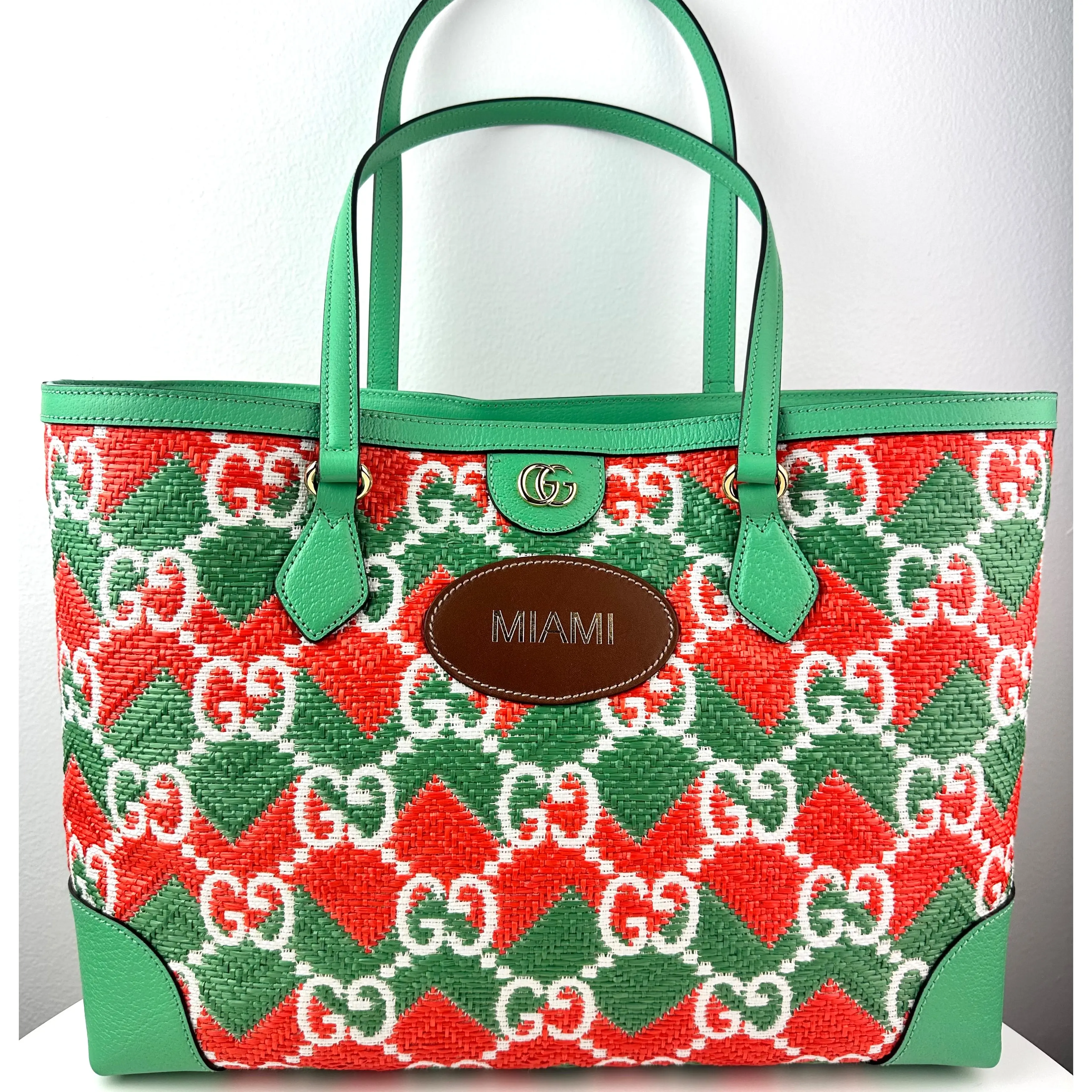 Pre-owned GUCCI Raffia Tote Bags GUCCl Ophidia Gg Shoulder tote Limited Edition Miami