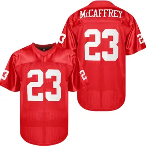 Men's #23 Red Stitched Football Jersey, Lightweight Breathable Mesh, Comfort Fit Athletic Top, Sportswear & Streetwear