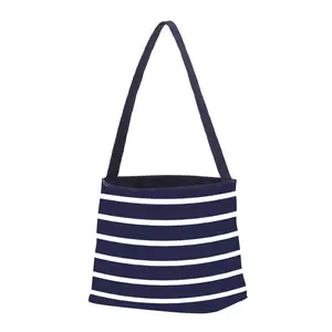 Viv&Lou Navy Stripe Easter Basket - Stylish Easter Accessory with Classic Stripe Design