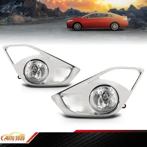 Fit For 2013-2015 Toyota Avalon Front Bumper Fog Lights W/ Chrome Covers & Bulbs