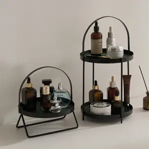 Multifunctional Storage Tray, Entryway Fragrance Organizer, Bedroom Desktop Cosmetic Holder, Vanity Shelf, Iron Art Display Stand
