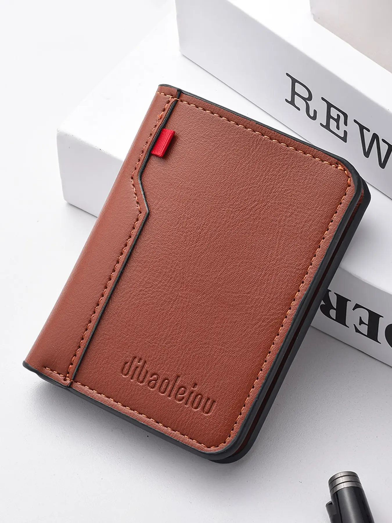 Vertical Wallet Short Men's Money Clip, Small Leather Wallet, PU Leather Wallet, All Seasons, Solid Pattern, Cowhide Material, Business Fashion Wallet