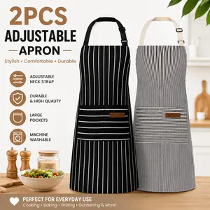 Kitchen Cooking Aprons for Women and Men Adjustable Chef Apron with Pockets 2 PCs Multicolor#SummerVibes