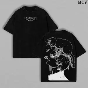 Jujutsu Kaisen Satoru Gojo T-Shirt - The Honored One Gojo JJK Acid Wash Black Vintage Style T-shirt, Anime Inspired Tee, Gojo Cosplay Cool Shirt For Boys Streetwear Tops