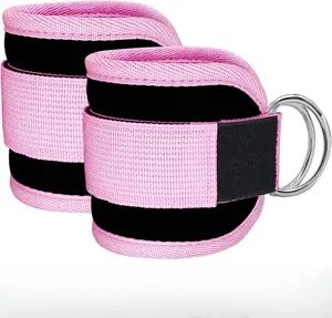Adjustable Ankle Straps for Cable Machine, Padded Ankle Cuffs with Double D-Ring & Secure Velcro, Durable Gym Accessories for Glute Kickbacks, Leg, Hip & Thigh Workouts