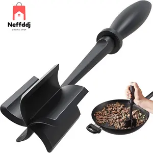 Meat Chopper for Hamburger, Premium Heat Resistant Masher and Smasher for Ground Beef, Ground Turkey and More, Nylon Ground Beef Chopper Tool and Meat Fork, Non Stick Mix Chopper No Brand