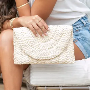 Foldover Straw Clutch