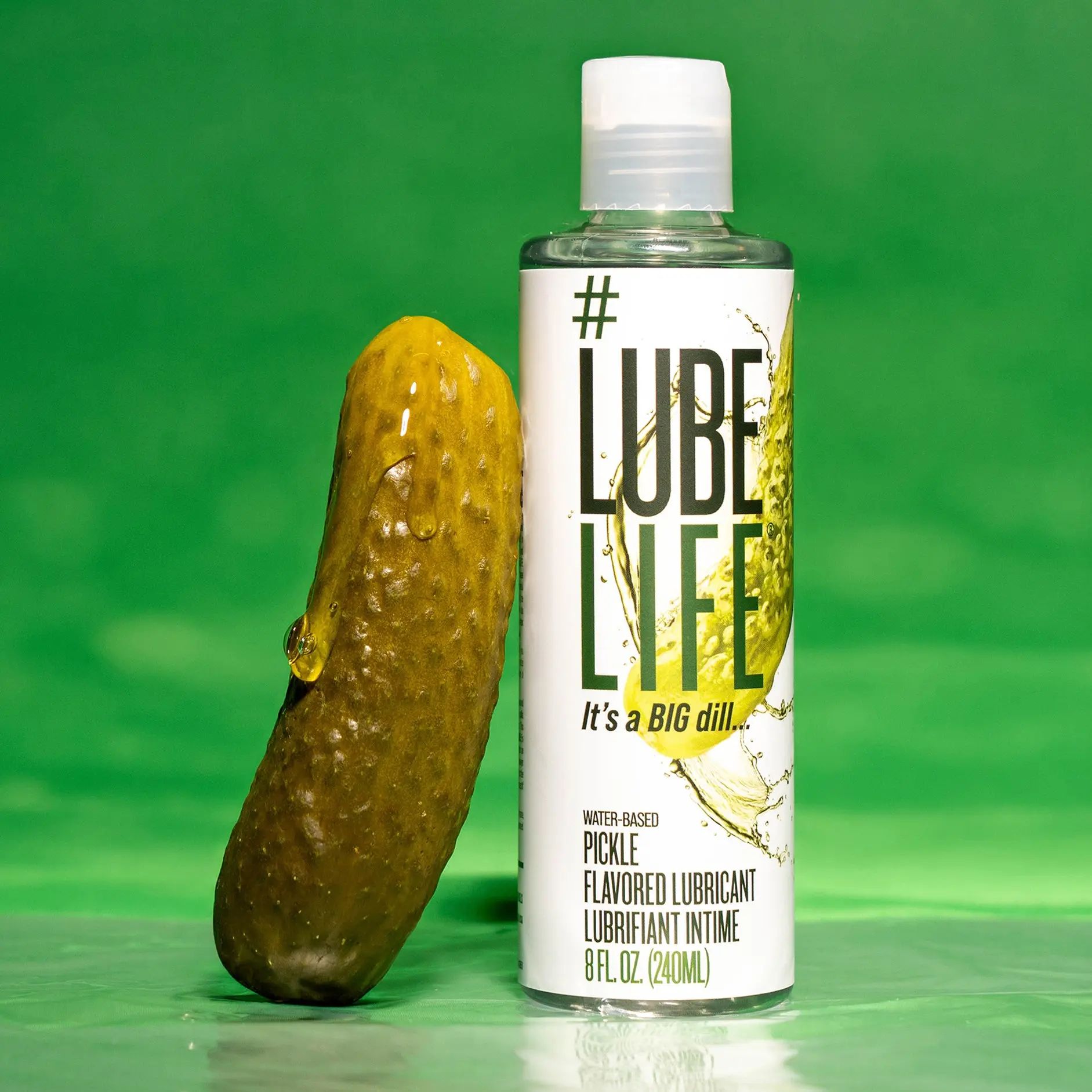 LubeLife - Water-Based Pickle Flavored Personal Lubricant – Sugar-Free, Non-Sticky & Condom Compatible (8 oz / 240ml)