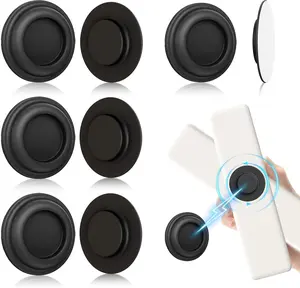 4Pcs Magnetic Remote Control Holder, Upgrades Silicone Wall Mount Self-Adhesive Remote Control Stand, Organizer Storage for Air Conditioner & TV Remotes, Caddy Back of Televisions (Black)