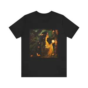 Raven Fantasy Art Tee, Enchanted Forest Unisex Shirt, Nature Lover Gift, Blue Whale Studio, Short Sleeve T-Shirt, Magical Woodland Apparel