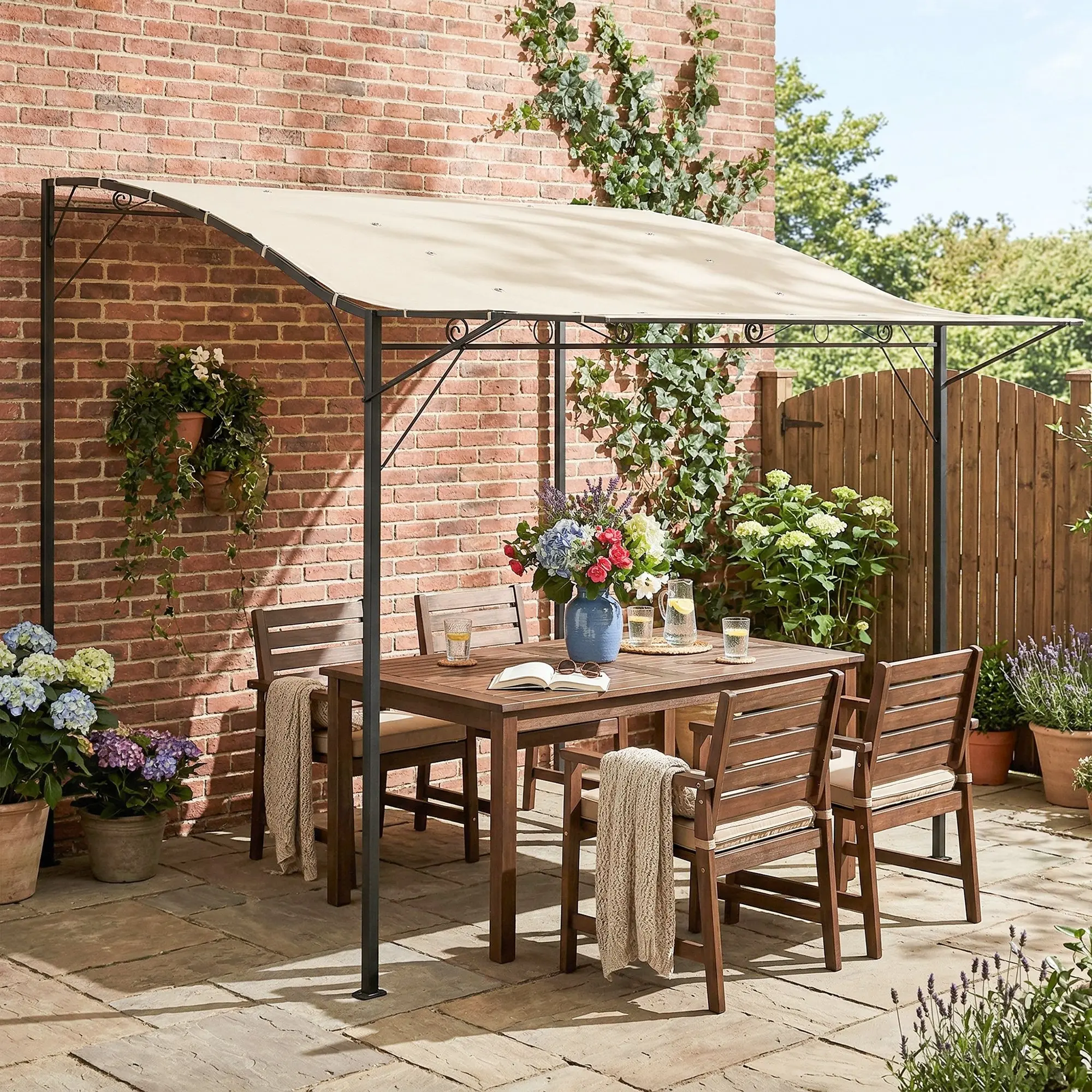 10' x 8' Outdoor Metal Pergola Gazebo - Heavy-Duty Cream White Frame, Waterproof Canopy Sun Shade Shelter for Garden Pathway, Deck Seating Area, Camper Awning Extension