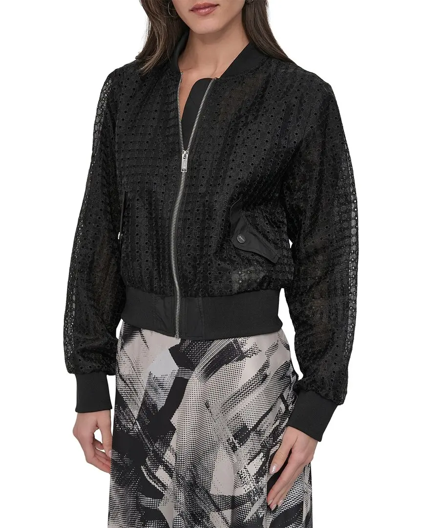 DKNY Eyelet Organza Bomber Jacket