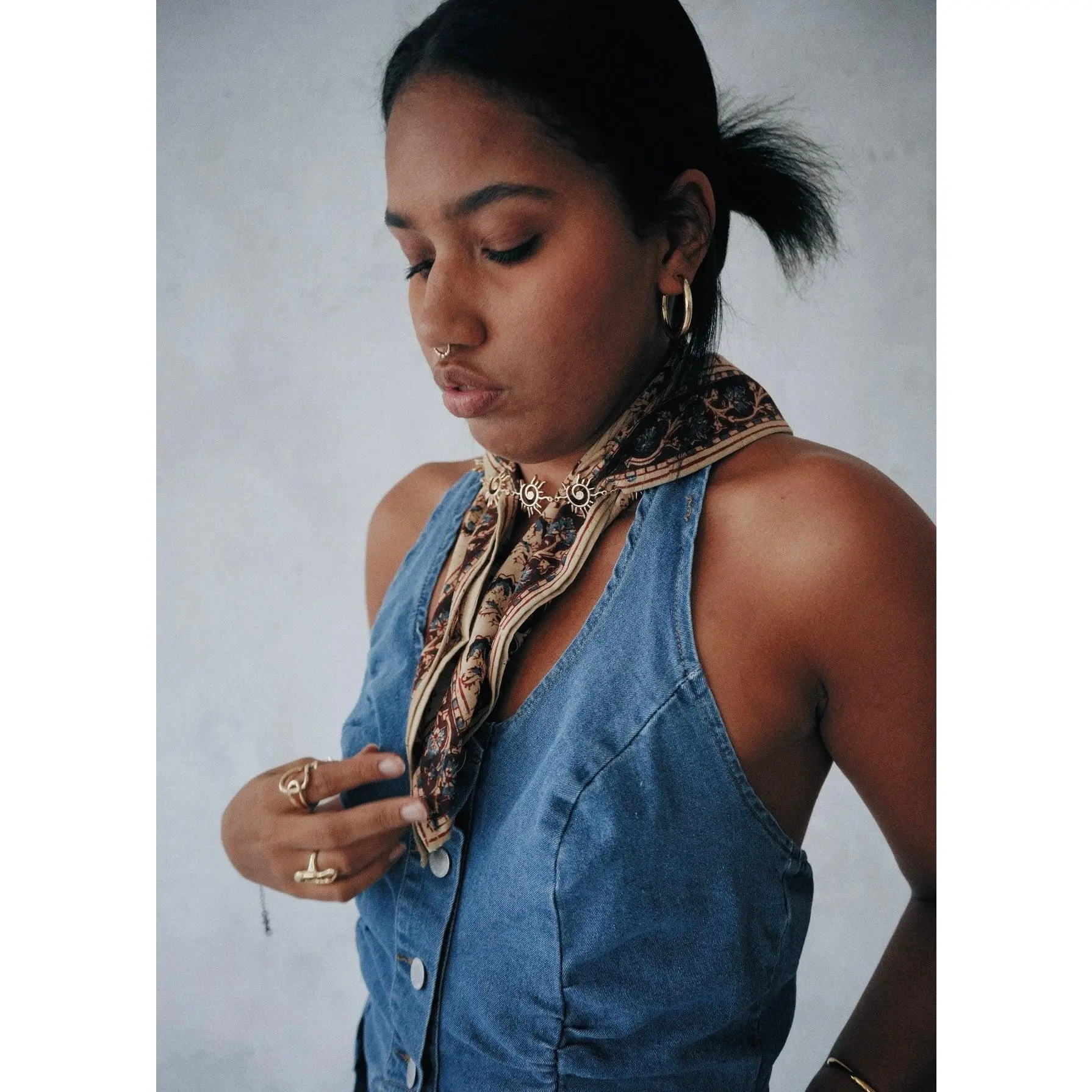 Copper Harvest - Kalamkari Cotton Bandana