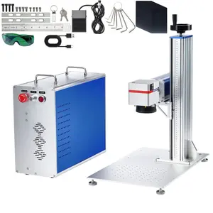 VEVOR Fiber Laser Marking Machine, 30W Compatiblewith LightBurn, Fiber Laser Engraving Marking Machinewith 5.9x 5.9 Working Area, Solid State Fiber Laser Engraver for Aluminum Steel Jewelry Gold