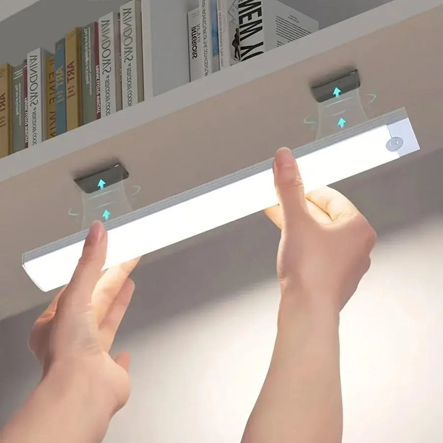 Wireless Smart Motion Sensor LED Light, Under-Cabinet Wall Mount Night Lamp, Rechargeable Battery Powered Kitchen Cabinet Lighting, Interior Lights, Cordless Lamp