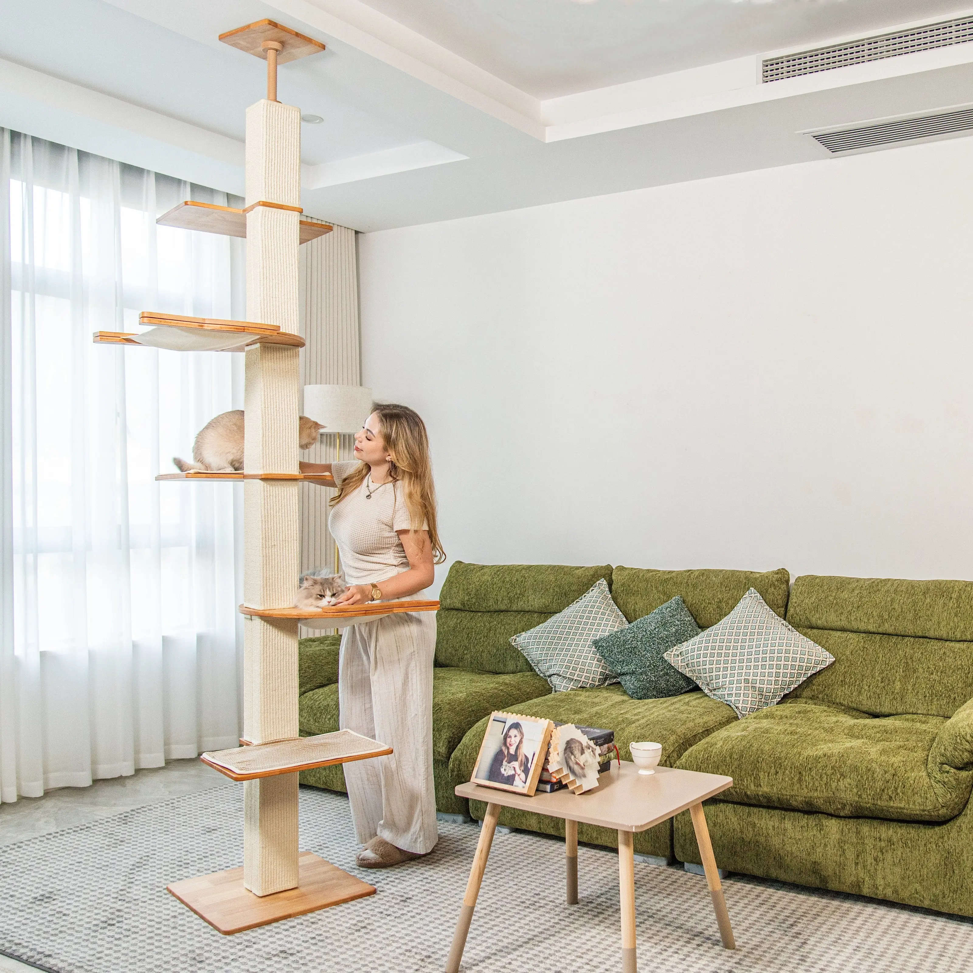 Square-Post Floor-to-Ceiling Cat Tree