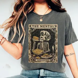 Comfort Colors Having A Mental Bake Down Shirt, Halloween Chef Shirt, Skeleton Tarot Card Shirt, Funny Baking Shirt, Cookie Baking Shirt, Bread Baker Gift