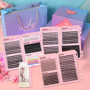 False Eyelashes with Eyelash Curler & Tweezers, 3D Natural Look Eyelash Extensions, Self Grafting Curl Eyelashes, Eye Makeup Enhancement