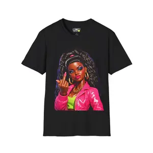 FU Black Doll Meme Retro 90s Attitude Portrait Novelty Unisex T-Shirt