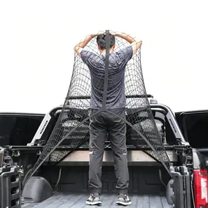 Highly Elastic Cargo Net, Simple Truck Bed Cargo Mesh Organizer, Ideal for ATV, SUV, UTV, Truck and Boat Use Furniture Camping Gear Compact Storage Stretchable