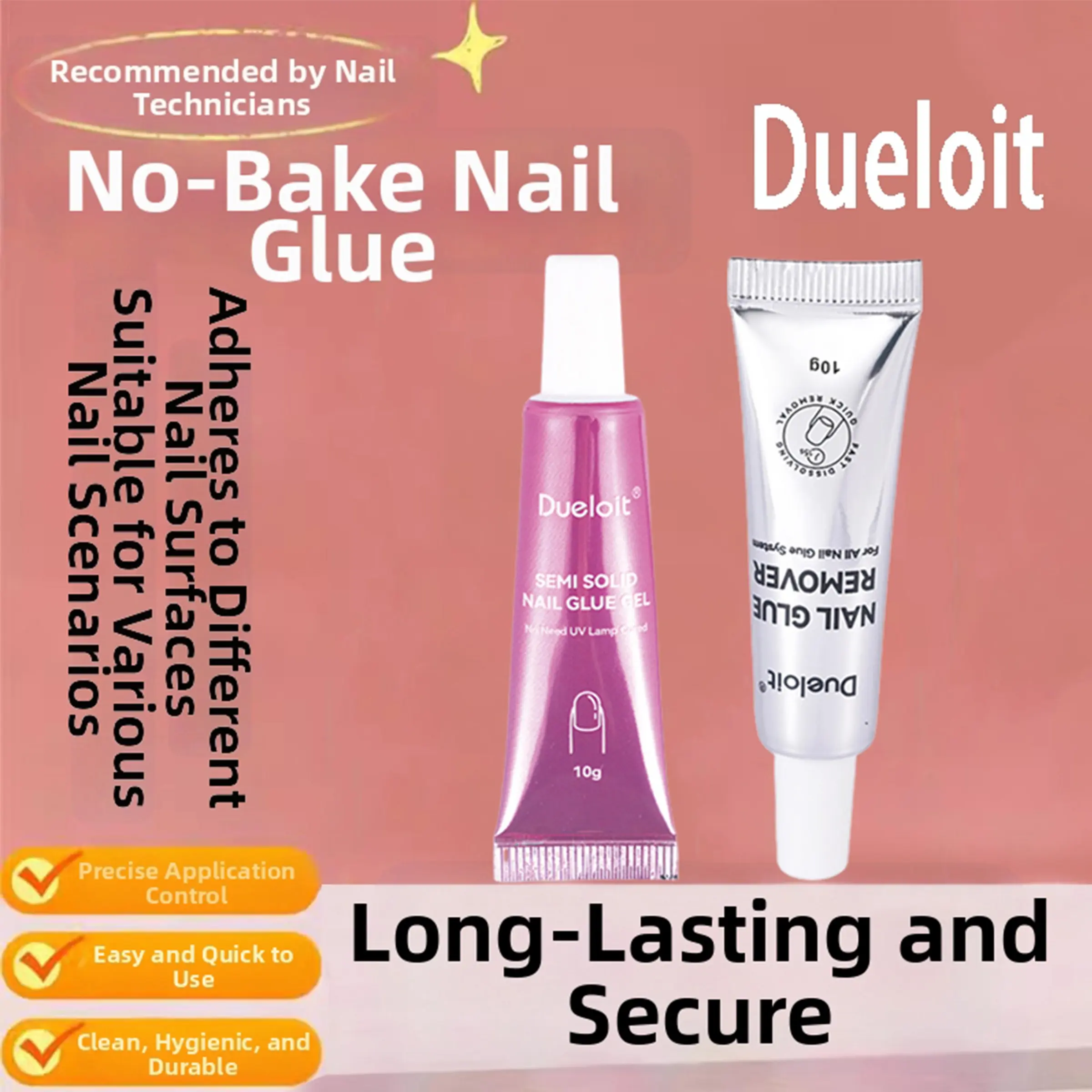New Upgraded Fast Drying Nail Glue Set, Strong Adhesive for Artificial Nails, Long-Lasting, Perfect for Artistic Manicure, Easy Removal Perfect for Nail Art Beginners, Beginner Friendly, Nail Glue Kit