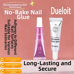 New Upgraded Fast Drying Nail Glue Set, Strong Adhesive for Artificial Nails, Long-Lasting, Perfect for Artistic Manicure, Easy Removal Perfect for Nail Art Beginners, Beginner Friendly