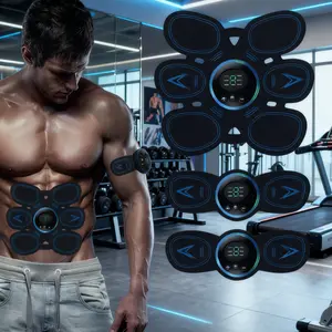 Electric wireless muscle trainer, muscle stimulator, 3-piece abdominal muscle trainer, fitness slimming massager, multi-functional fitness massager for men and women, very suitable for fitness beginners