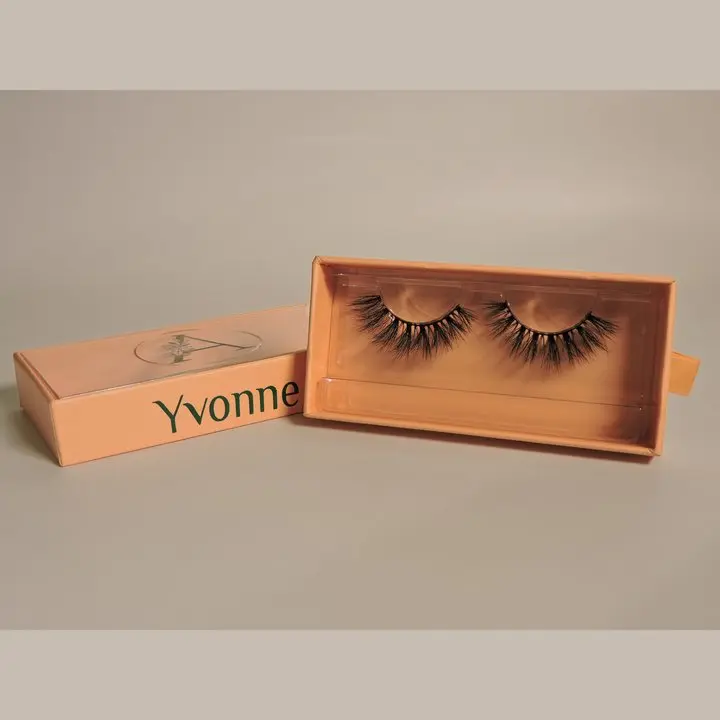 Yvonne 3d Faux Minx Strip Lash 15-18mm Lightweight Mink Fibers Fluffy Look in Elegant Box