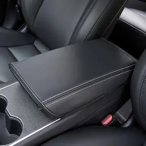 Model 3/Y Armrest Accessories -  Center Console Cover for  -  Armrest Box Cover Decoration Interior for Model 3 2017-2023 2024 2025 or Model Y 2020-2023 2024 2025 - Black
