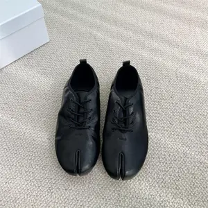 2026 Spring  Lace-Up Sheepskin Comfortable Split-Toe Loafers for Women, Fashionable Versatile Flat Comfortable Shoes