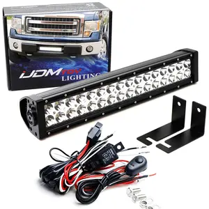 iJDMTOY Lower Grille Mount LED Light Bar Kit For 2009-14 Ford F-150 or Raptor, Includes (1) 96W High Power LED Lightbar, Lower Bumper Opening Mounting Brackets & On/Off Switch Wiring Kit
