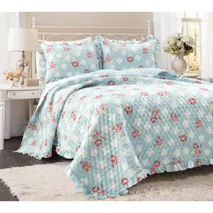 Cottage Core Floral Ruffle Oversized Set F/Q byLush Decor