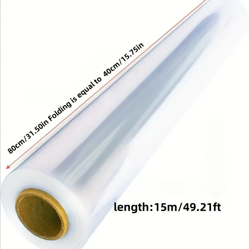Ultra Wide Transparent Plastic Packaging Film, 31.5inch X 590.55inch, Heavy-Duty Gift Wrapping for Gifts, Weddings, Christmas, Flowers, Glass Items