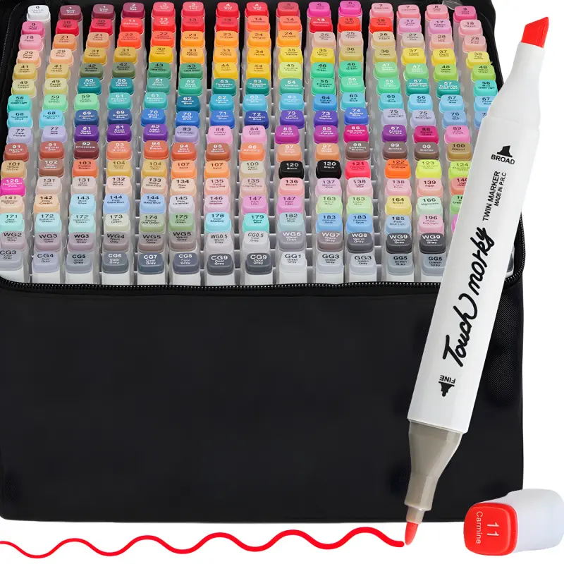 Alcohol Art Markers, Dual Tip Fine & Chisel Dual Tip Marker Set, Permanent Art Markers for Sketching Painting Drawing and Coloring, Coloring Supplies, Creative Experience, Dual Tip Pens
