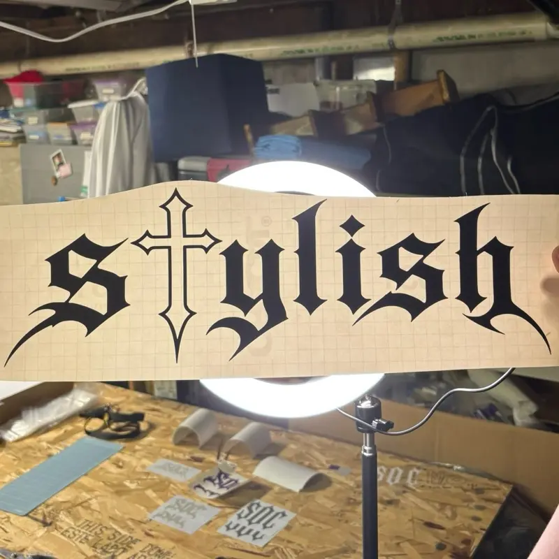 “Gothic” Banner Stylish Waterproof Vinyl Decal