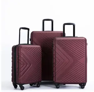 3 Piece Hardshell Luggage Set Hardside Lightweight Suitcase with TSA Lock Spinner Wheels 20in24in28in.(Red)