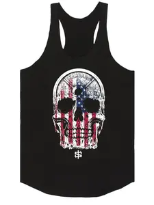 WOMM USA Stringer Tank Top, Lightweight 100% Cotton Gym Tank