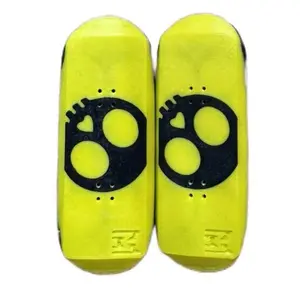 Kick Flip Fidget 3D Printed Articulating Figure Decorative Ornament Yellow Plastic Traditional Figurine with Black Design Statues