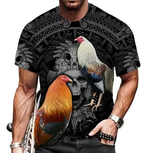 Male Clothes Cool King Rooster Hunting Men'S T-Shirt  Summer 3D Print Animal Cock Hip Hop Streetwear Casual O-Neck Tops Tees