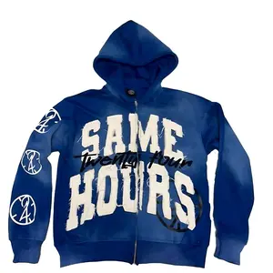 Y2K Men's Zip Up Hoodie Harajuku Inspired Streetwear Motocross Letter Graphic Classic Black Regular Fit Long Sleeve Casual Sweatshirt