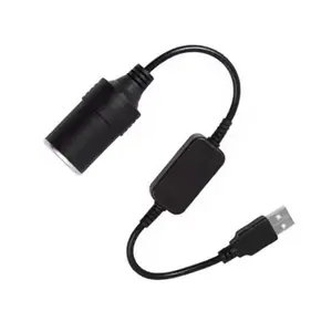 1pc 5V 2A USB To 12V Cigarette Lighter Socket USB Male to Female Cigarette Lighter Adapter Converter Car Electronics Accessories