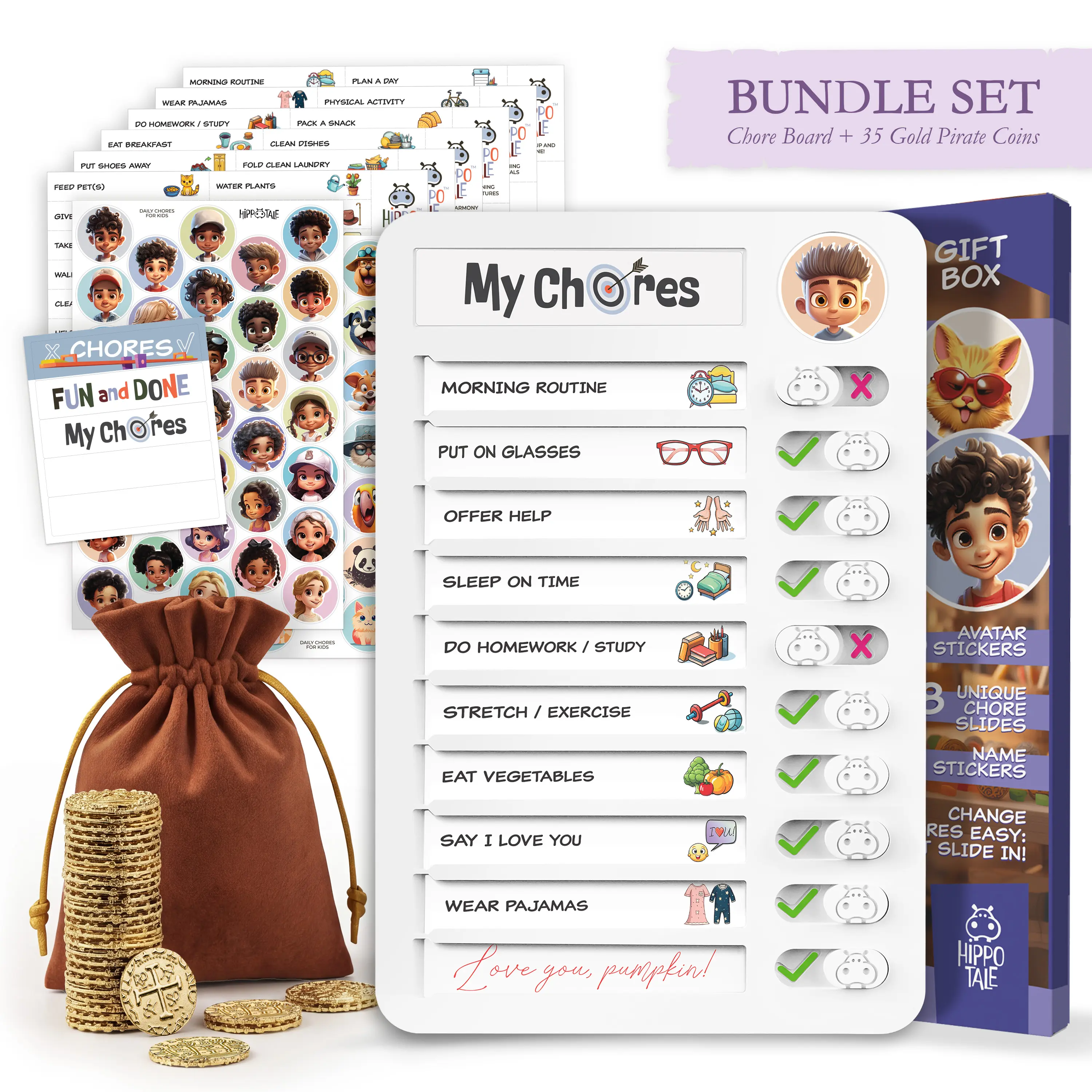 Kids Routine Board & Reward Token Set