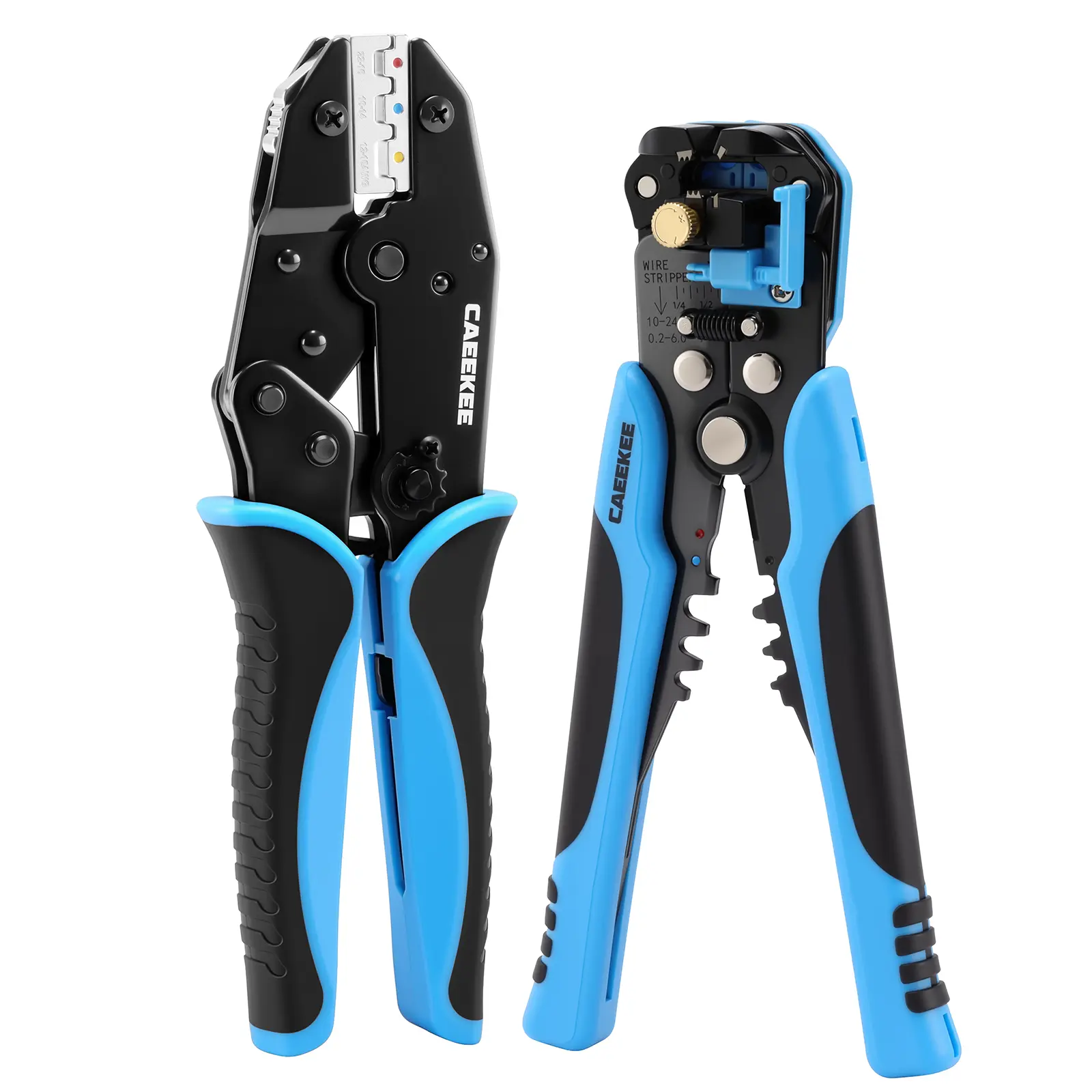 Wire Stripper and Crimping Tool Kit, AWG 24-10 Self-Adjusting Automatic Wire Stripper with AWG 22-10 Ratchet Crimper — Ideal for MC4 Crimping, Wiring, and Electrical Repair