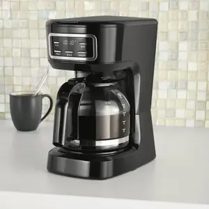 Mainstays 12-Cup Black Programmable Drip Filter Coffee Maker - Household Kitchen Coffee Appliance