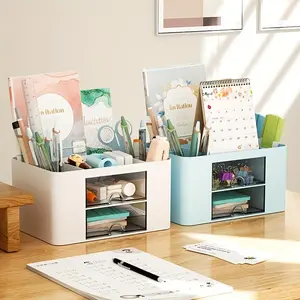 Desktop Drawer Type Storage Box, 1 Count Multi-functional Stationery Makeup Storage Box, Desktop Organizer for Home Office School, Cosmetic Organisers