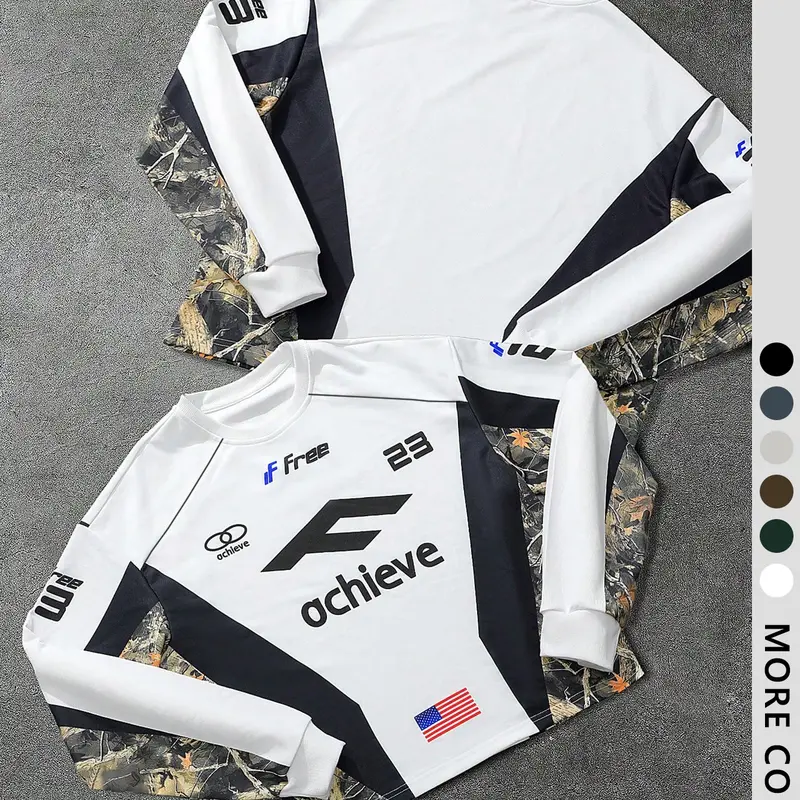 Men's Autumn Winter Comfortable Versatile Stylish Branch Ball Jersey, Trendy Sports Wear, Casual Fashion for Men, Casual Sportswear