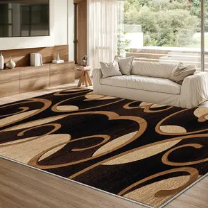 Velvet Rug with Simple Design Elements, Interchangeable Deep and Light Colors, Soft and Comfortable, Ideal for Living Room and Bedroom