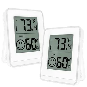 2-Pack Portable Digital Display Indoor Thermometer Hygrometer, Lightweight Temperature and Humidity Monitor for Kitchen, Houses, Greenhouses, Reptile Care
