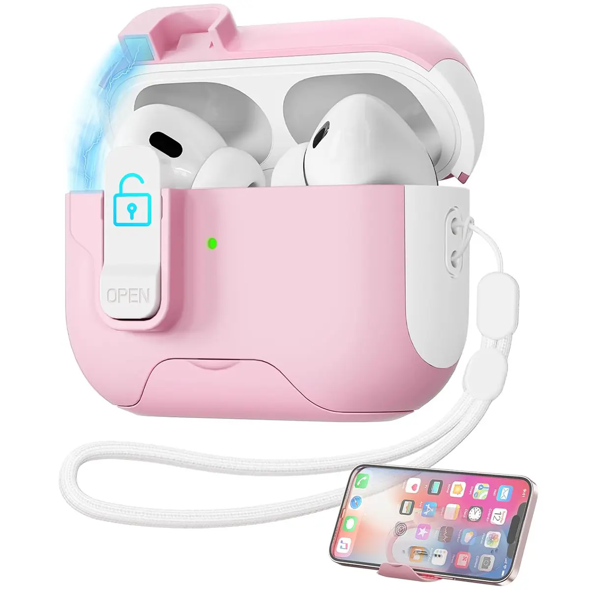 Compatible AirPods 4 Case AirPods Pro 2 Earphone Case Apple Pro Second Generation Flip Cover Stand Earphone Shell