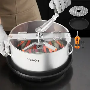 VEVOR Manual Bud Leaf Trimmer, 12 in Reaper Bowl Bud Trimmer with Stainless Steel Blades, Visual Cutting, Wet Dry Hydroponic Cutting Machine with Tray, Twisted Spin Cut for Plant Buds Flowers